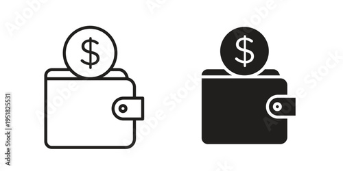 Saving icon. Black and White Vector Illustrations. line icon vector pictogram