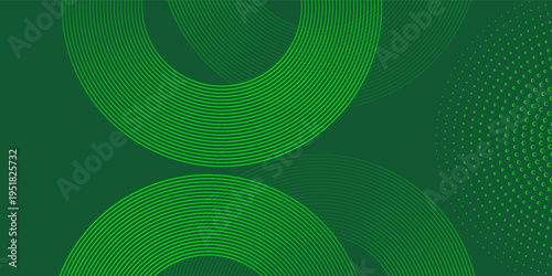 Modern Abstract Green Gradient Circular Lines Background. Modern trendy design in vector illustration