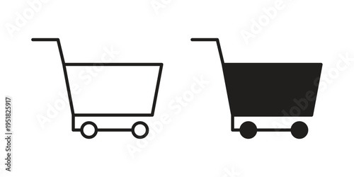 Shopping icon. Black and White Vector Illustrations. line icon vector pictogram