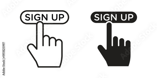 Signup icon. Black and White Vector Illustrations. line icon vector pictogram