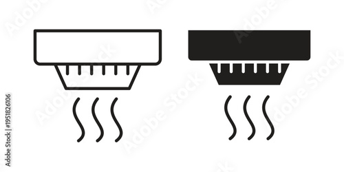 Smoke detector icon. Black and White Vector Illustrations. line icon vector pictogram