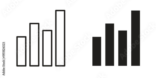 Stats icon. Black and White Vector Illustrations. line icon vector pictogram