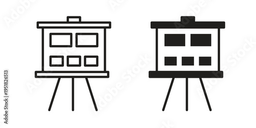 Storyboard icon. Black and White Vector Illustrations. line icon vector pictogram