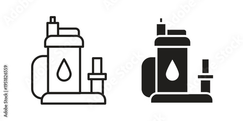 Sump pump icon. Black and White Vector Illustrations. line icon vector pictogram