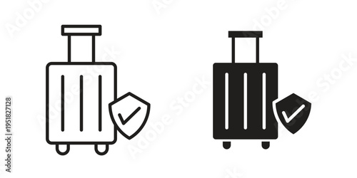 Travel insurance icon. Black and White Vector Illustrations. line icon vector pictogram