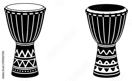 djembe drum cultural music icon vector