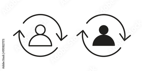 Turnover icon. Black and White Vector Illustrations. line icon vector pictogram