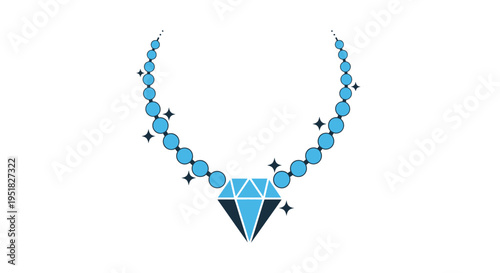 Elegant Diamond Necklace with Sparkling Blue Beads, Jewelry Design