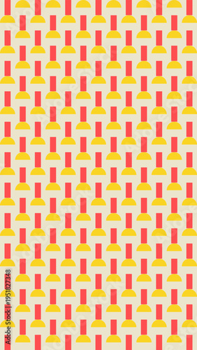 Abstract Geometric Pattern in Red and Yellow vector illustration