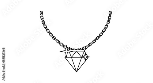 Elegant Diamond Pendant Necklace, Sparkling Jewelry Fashion Accessory