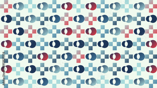 Abstract Geometric Pattern with Circles and Squares vector illustration