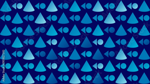 Abstract Geometric Pattern with Cones and Circles vector illustration