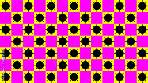 Checkerboard Pattern with Circles and Points vector illustration