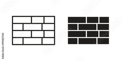 Wall icon. Black and White Vector Illustrations. line icon vector pictogram