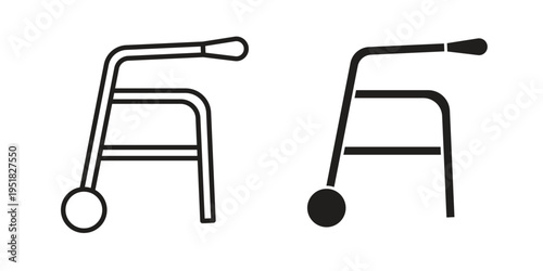 Walker icon. Black and White Vector Illustrations. line icon vector pictogram
