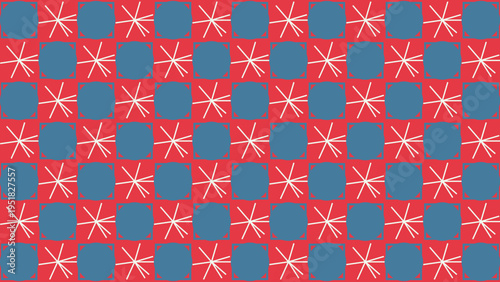 Abstract Geometric Pattern with Circles and Starbursts vector illustration