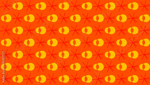 Abstract Repeating Pattern on Orange Background vector illustration
