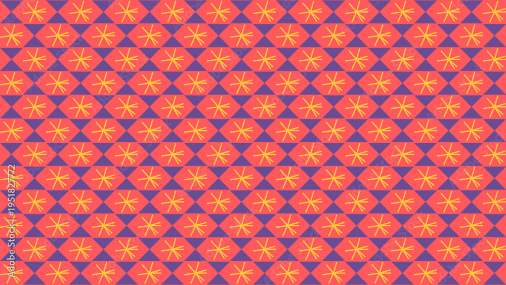 Fototapeta premium Abstract Floral Pattern in Orange and Purple vector illustration