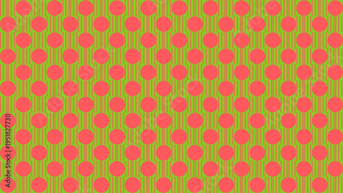 Bright Pink Polka Dot Pattern on Olive Green Background vector illustration