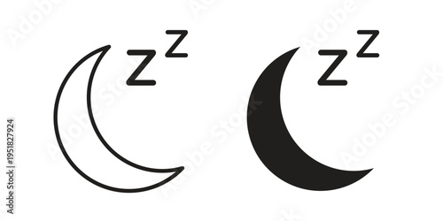 Zzz icon. Black and White Vector Illustrations. line icon vector pictogram