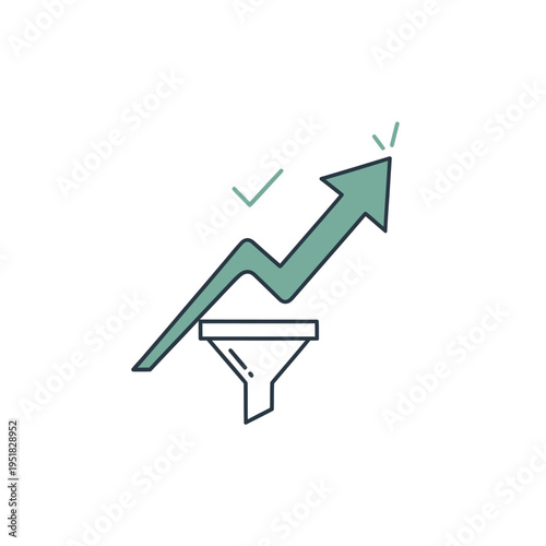 Business growth from optimized marketing conversion funnel concept