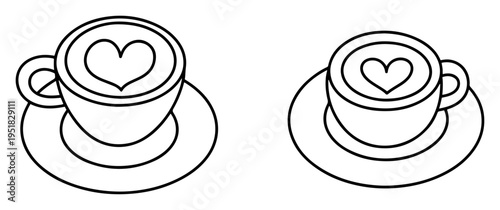 cappuccino coffee cup line icon