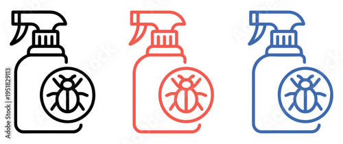 pesticide pest control line icon
