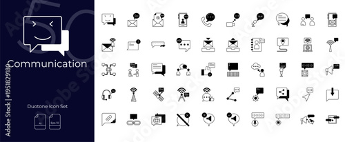 Communication Duotone Editable Icons set
