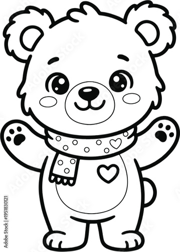 Teddy bear line art