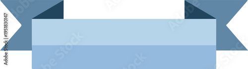 Plain blue vector ribbon illustration for design elements and banners