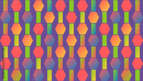 Colorful Geometric Pattern on Purple Background vector illustration