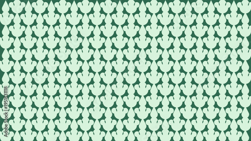 Abstract Floral Pattern in Mint and Dark Green vector illustration