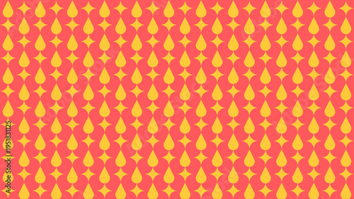 Retro Geometric Pattern on Coral Background vector illustration