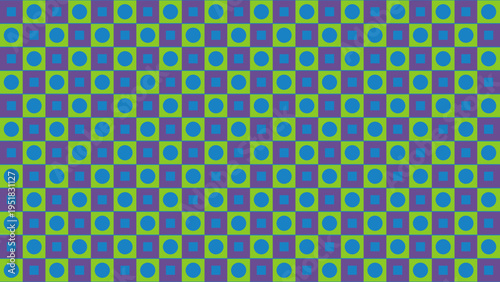 Checkerboard Pattern with Blue Circles vector illustration