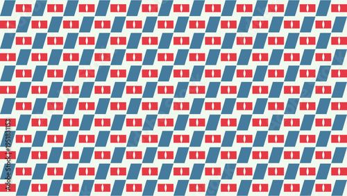 Abstract Geometric Pattern in Blue and Red vector illustration