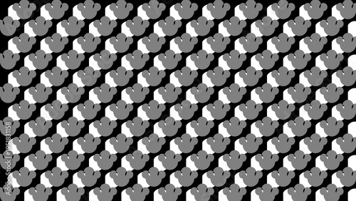 Abstract Paw Print Pattern On Dark Background vector illustration