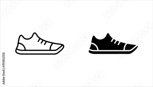 Casual Sporty Shoes Icon set, Running shoes icon, vector illustration on white background