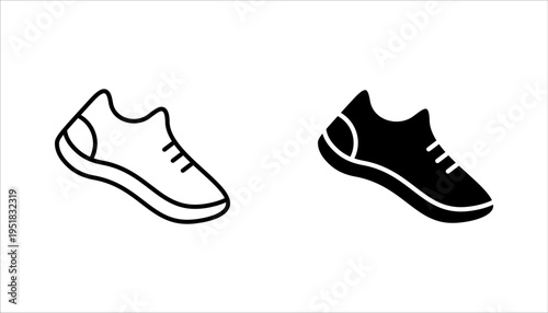 Casual Sporty Shoes Icon set, Running shoes icon, vector illustration on white background