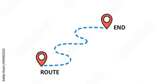 Navigation route map with start and end points.