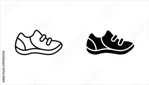 Casual Sporty Shoes Icon set, Running shoes icon, vector illustration on white background
