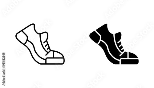 Casual Sporty Shoes Icon set, Running shoes icon, vector illustration on white background