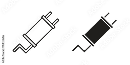 Exhaust pipe icon in line design. Editable stroke icon.