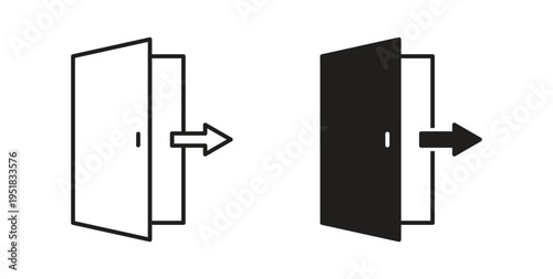 Exit icon in line design. Editable stroke icon.
