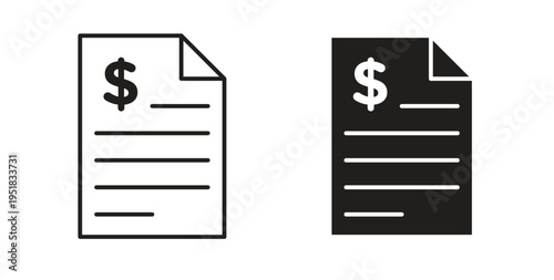 File invoice icon in line design. Editable stroke icon.