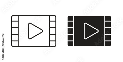 Film icon in line design. Editable stroke icon.