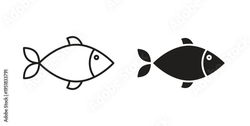 Fish icon in line design. Editable stroke icon.