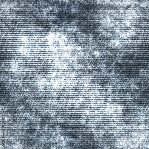 Seamless denim fabric texture with distressed acid wash effect