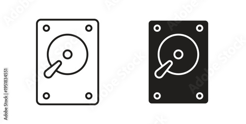 Hard Disk icon in line design. Editable stroke icon.