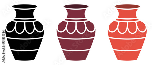 decorative vase icon collection
