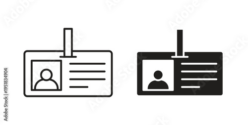 ID badge icon in line design. Editable stroke icon.